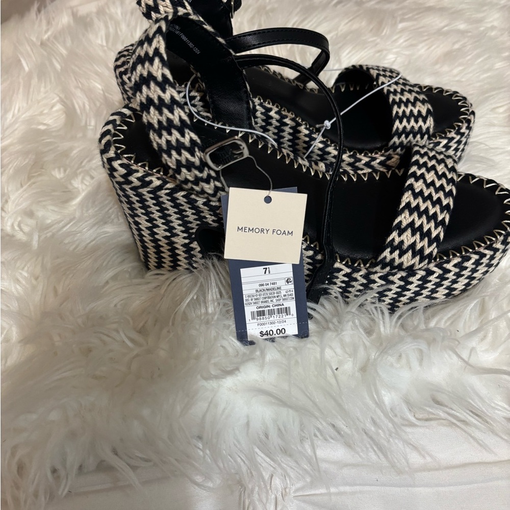 Black and White Women's Platform Sandals